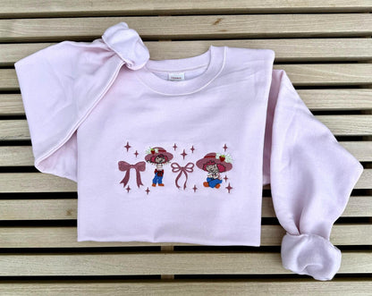Embroidered Pink Strawberry Shortcake Vintage Sweatshirt