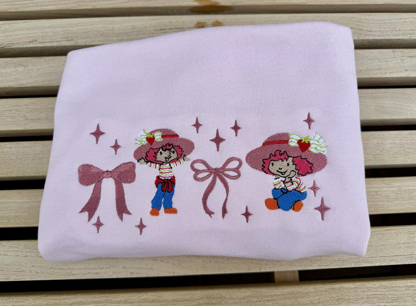 Embroidered Pink Strawberry Shortcake Vintage Sweatshirt