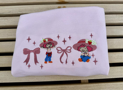 Embroidered Pink Strawberry Shortcake Vintage Sweatshirt