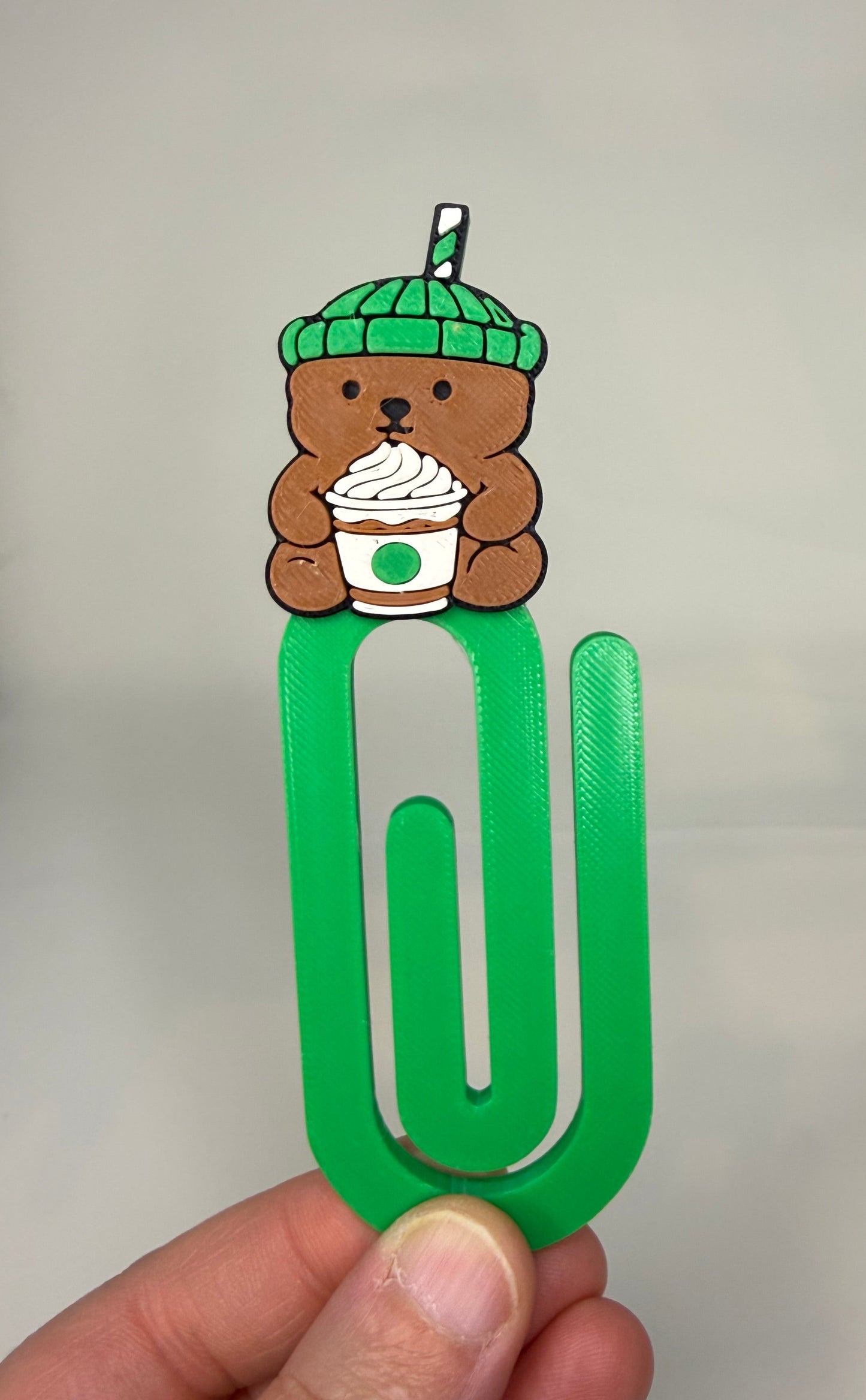 GREEN BEAR JUMBO PAPER CLIP / BOOKMARK